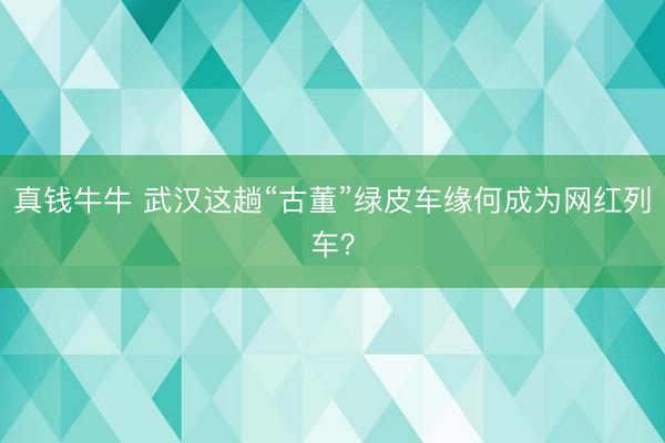 真钱牛牛 武汉这趟“古董”绿皮车缘何成为网红列车？