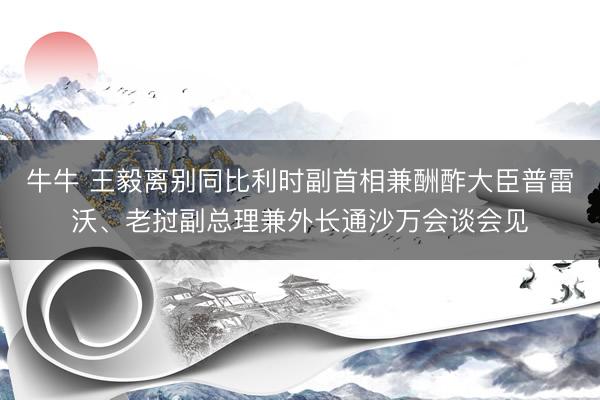 牛牛 王毅离别同比利时副首相兼酬酢大臣普雷沃、老挝副总理兼外长通沙万会谈会见